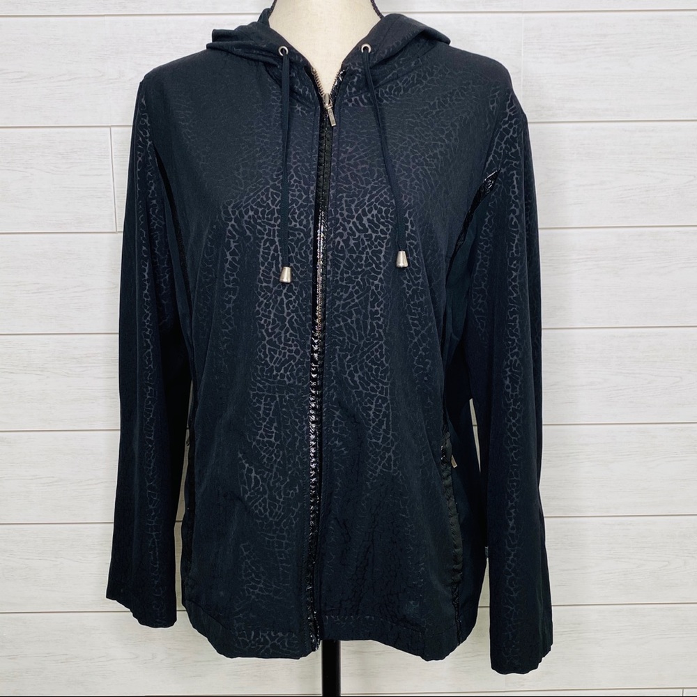 Zenergy By Chico’s Zip Jacket Black Size 2 (Large)